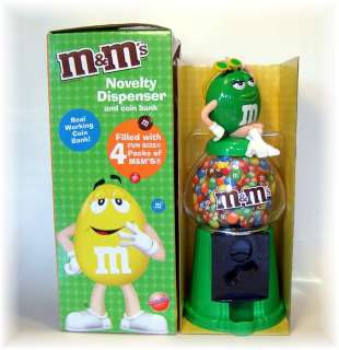 sWORLD MS SASSY GREEN M&M DISPENSER NEW  