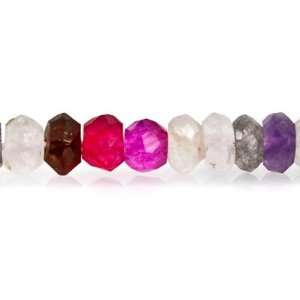  Multi Gemstone Beads Faceted Rondelle Approx. 5mm dia 