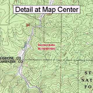   Topographic Quadrangle Map   Bechtel Butte, Idaho (Folded/Waterproof