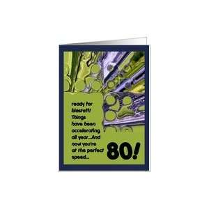  80th Birthday Greeting Card   Blastoff Card Toys & Games