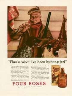 1935 Four Roses whiskey Hunting with German pointer AD  