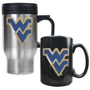  West Virginia Mountaineers WVU NCAA Travel Mug & Ceramic 