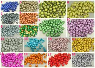 bse2 18 colors various pick Round Acrylic Miracle Charm Beads 6mm 