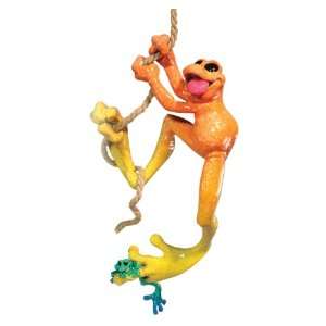 Kittys Critters 8585 Hanging On Frog with Baby Climbing Rope Figurine 
