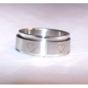  Spinner Ring Hearts Size 8 8694 