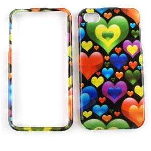  APPLE Iphone 4 4s Transparent Design Colorful Hearts in 
