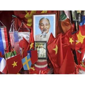 Vietnamese Flags and Portraits of Ho Chi Minh in a Tourist Shop, Hanoi 