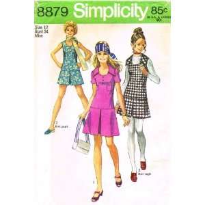  Simplicity 8879 Vintage Sewing Pattern Misses Dress Jumper 