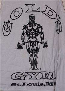 Vtg Golds Gym St. Louis, MO White Workout Muscle Shirt Tank Top Mens 