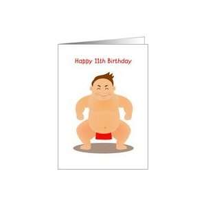  happy 11th birthday, sumo wrestling Card Toys & Games