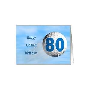  Age 80, Golfing birthday card. Card Toys & Games