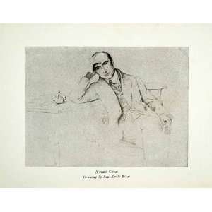 Andre Gide Paul Emile Becat Portrait Sketch French Nobel Prize Author 