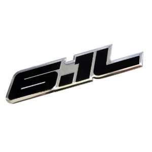 1L Liter Black & Polished Silver Hemi Engine Real Aluminum Emblem 