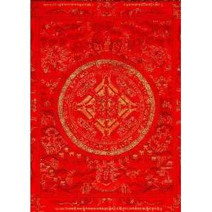  Red Mandala of Buddha with Wrathful Guardians and Great 