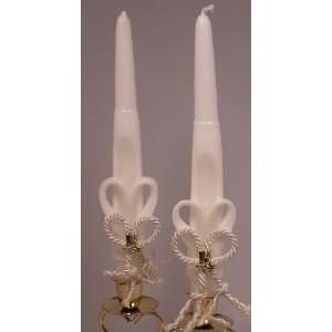  Carved Tapers with Gold Boot Charms, Ivory