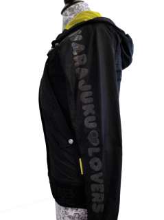   Nylon Track Hoodie Jacket Yellow Black Light Weight Size S  