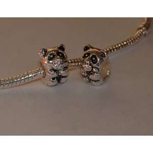 925 Sterling Silver Bear Charm Bead for Bracelet or 