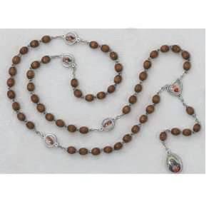  5 Wounds of Jesus Oval Beads Rosary With Silver Ox Photo 