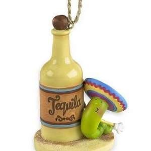  Tequila Bottle & Worm Tiki Bar Christmas Ornament