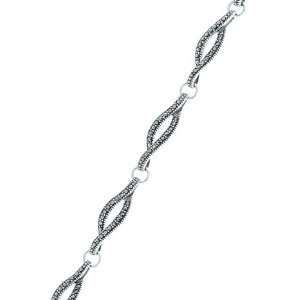  Boma Sterling Silver Twisting Marcasite Bracelet Jewelry