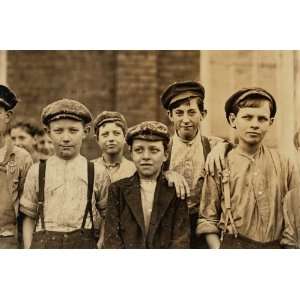  1909 child labor photo Doffer boys in Bibb Mill #1, Macon 