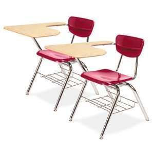  Virco Martest 21 3700 Chair Desks, Red with Fusion Maple 