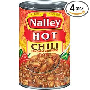 Nalley Hot Chili Con Carne with Beans, 40 Ounce (Pack of 4)  