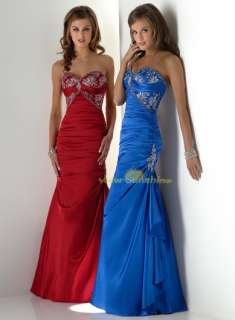 Blue/Red Gown prom BALL EVENING FORMAL WEDDING dress  