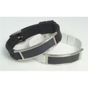  New Saint Carbon   White   Magnetic Therapy Bracelet (Men 