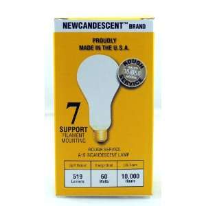 , PACK of 12 Incandescent 60 Watt Rough Service Frost A19 Light Bulb 