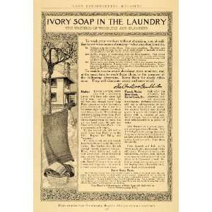  1912 Ad Ivory Soap Laundry Woolens Blanket Drying Towel 
