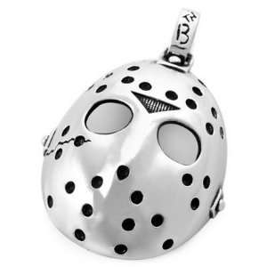   Silver Stainless Steel Halloween Jason Mask Pendant Necklace Jewelry