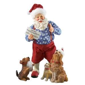   Dreams Clothtique Woof Woof Woof Pets Santa Figurine