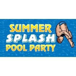    3x6 Vinyl Banner   Summer Splash Pool Party Divers 