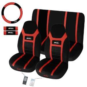 Super Speed 7 Pc Ipocket Seat Cover Set Red Car Truck Bucket Seat 