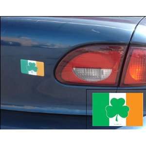  Fridgedoor Domed Irish Flag With Shamrock Car Magnet Automotive