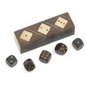  Five Wood Dice Set with Box