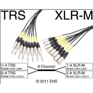  Mogami 2932 8 channel TRS 1/4 to XLRM snake Electronics