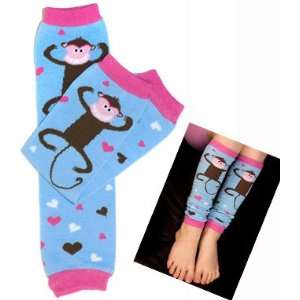   Monkey Leg Warmers with hearts for baby girl by My Little Legs Baby