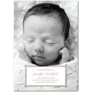 Girl Birth Announcements   Graceful Box Medium Pink By Umbrella