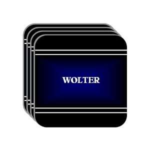 Personal Name Gift   WOLTER Set of 4 Mini Mousepad Coasters (black 