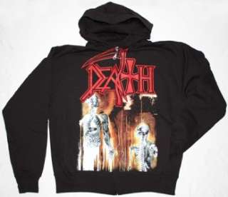 DEATH HUMAN FULL ZIP UP HOODIE SWEATER WITH POCKETS NEW BLACK 