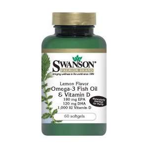  Omega 3 Fish & Vitamin D 1000IU, 60 Caps Health 