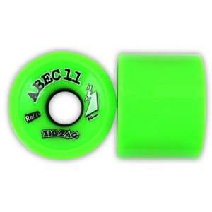 Abec 11 Reflex Zigzags Lime_Green   Set of 4 Wheels (80A / 70MM)