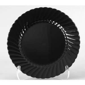 WNA Classicware Plastic Plates, 7 1/2 Inches, Black, Round, 10/Pack 