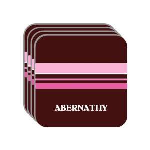 Personal Name Gift   ABERNATHY Set of 4 Mini Mousepad Coasters (pink 