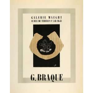  1959 Lithograph Artist Georges Braque Galerie Cardboard 