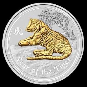 tiger design with 24 carat gilding coin enameled tiger design coin 