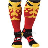 AXO Motocross Sock KIDS MX Socks Red Flames Youth Size  