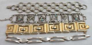 Assorted Wide Panel Bracelets Costume Lot Goldtone Silvertone 
